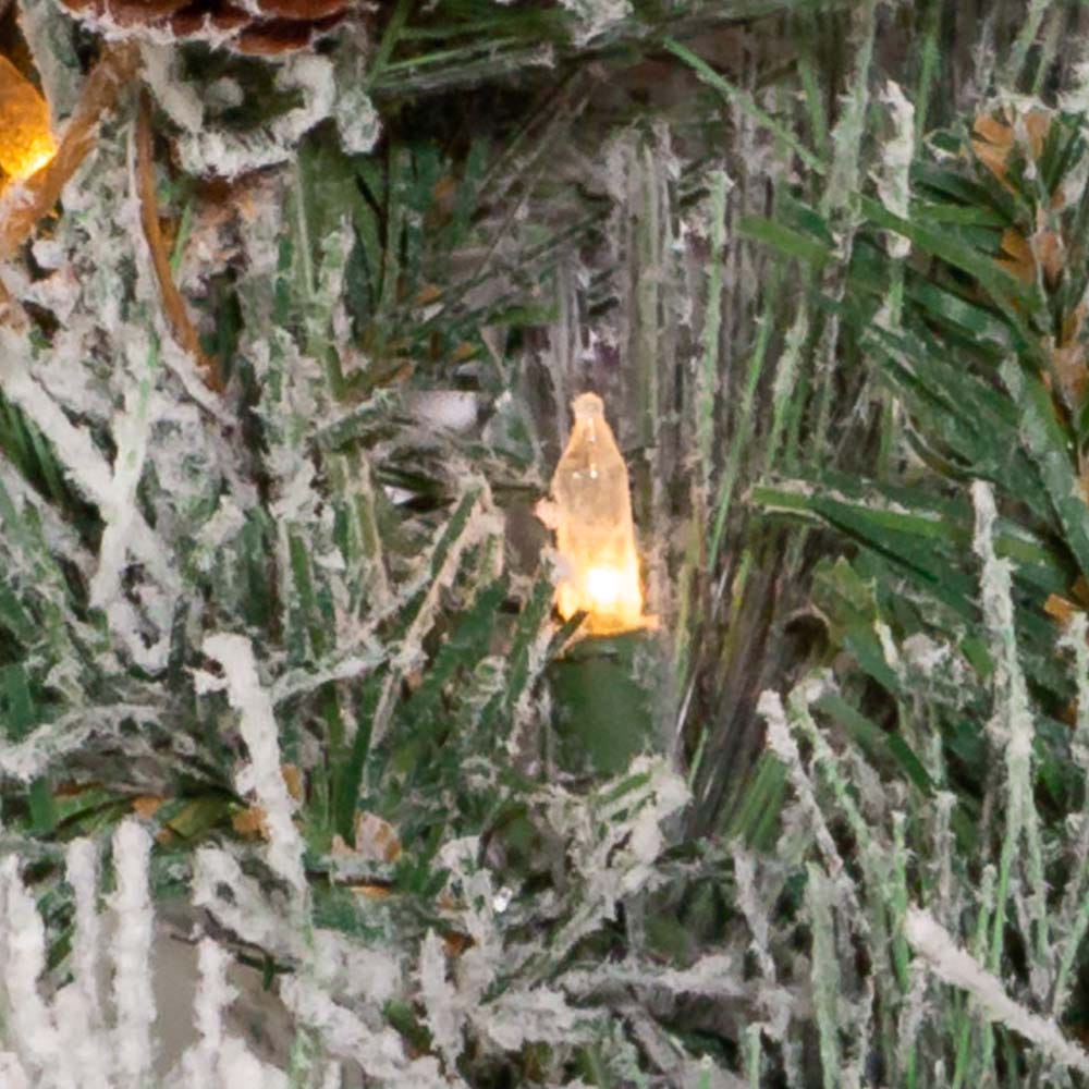 Kurt Adler 9-Foot Pre-Lit Clear Incandescent Flocked Garland